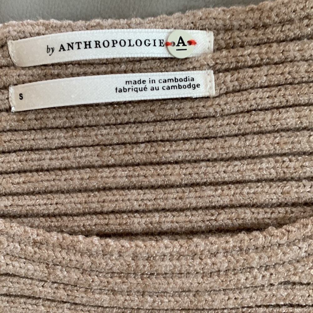 Anthropologie Women Tan Long
Sleeve Drop Shoulder Scoop Neck
Knit Sweater - Picture 6 of 10